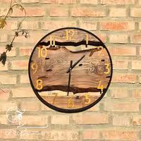 ساعت دیواری چوبی روستیک