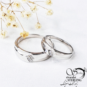 حلقه ست نگین مربع نقره 925 کد 10572