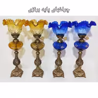 شمعدان چراغهای پایه برنزی ارتفاع 68 سانتی متر 