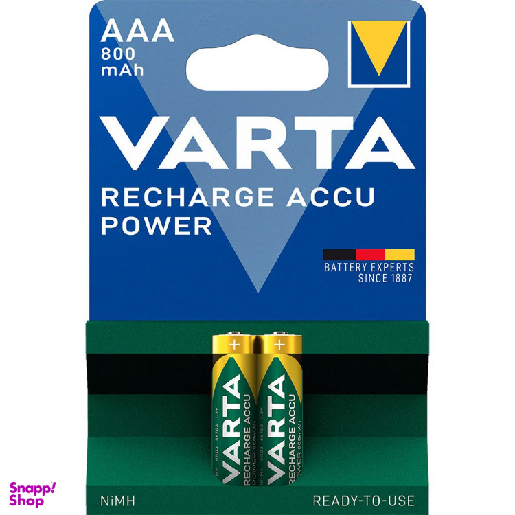 باتری نیم قلمی قابل شارژ وارتا مدل ACCU 800 بسته 2 عددی