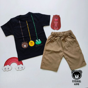 ست تیشرت شورتک پسرانه مشکی