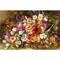 کد 25116 - نخ و نقشه کامپیوتری تابلو فرش عرشیان طرح گل و سبد گل