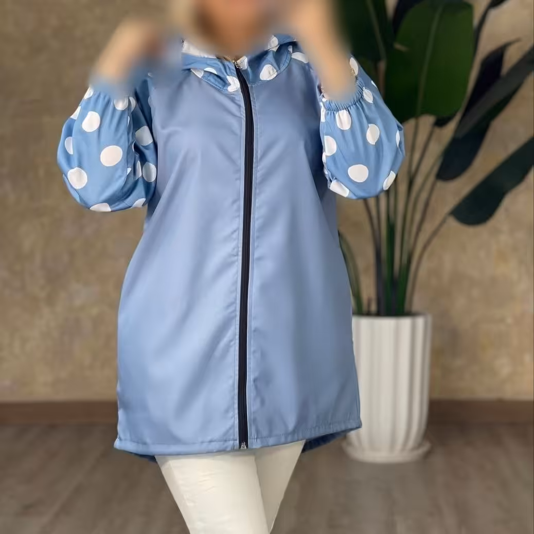 مانتو مدل پادرا   کلاهدار کتان ترگال  رنگ فیلی