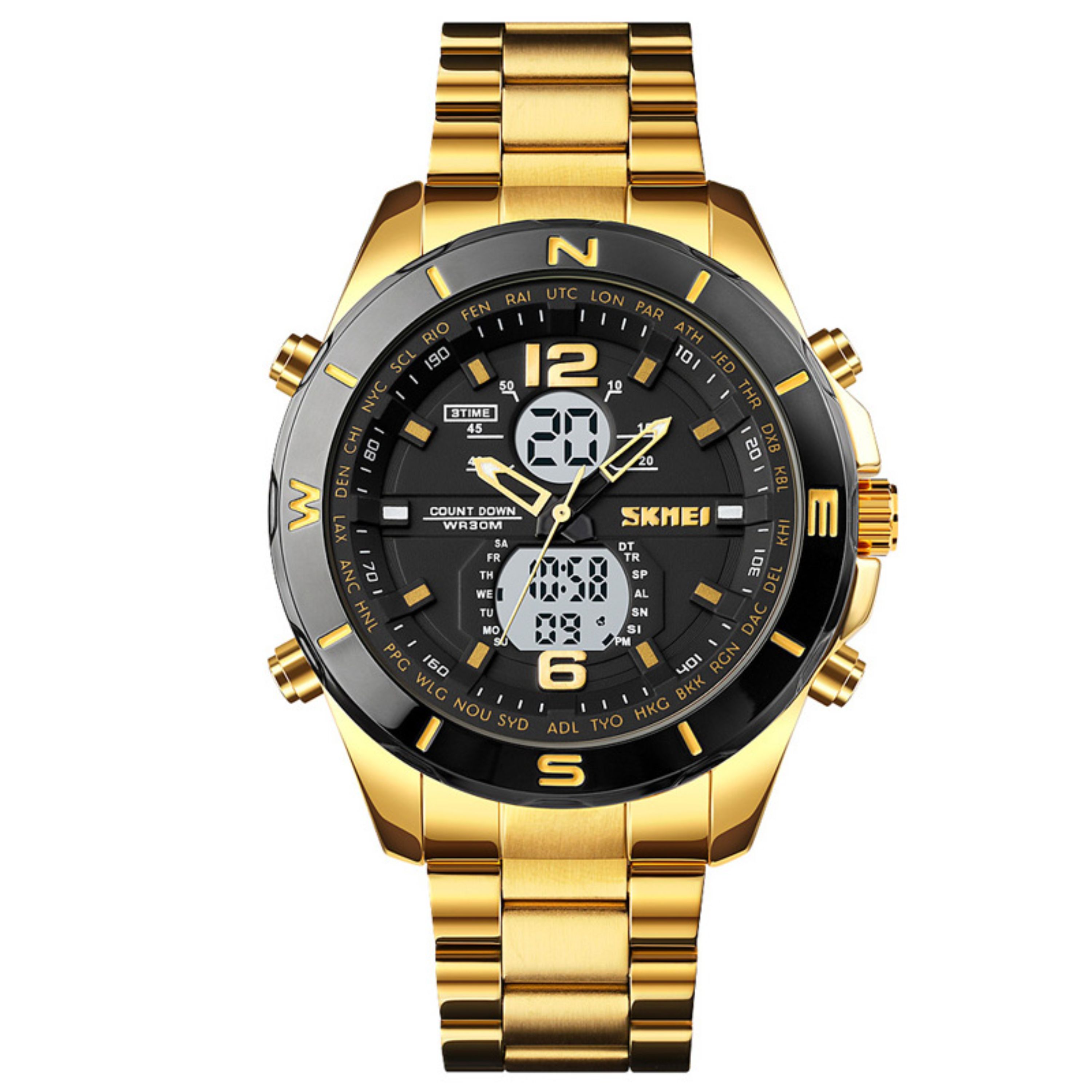 ساعت مچی عقربه ای - دیجیتال مردانه برند اسکمی مدل 1670GDWT