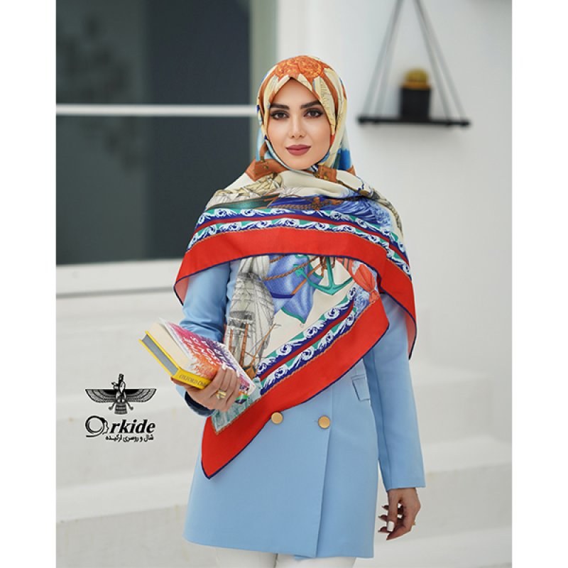 روسری نخ ابریشم گارزا  قواره 130 سانت GK122549