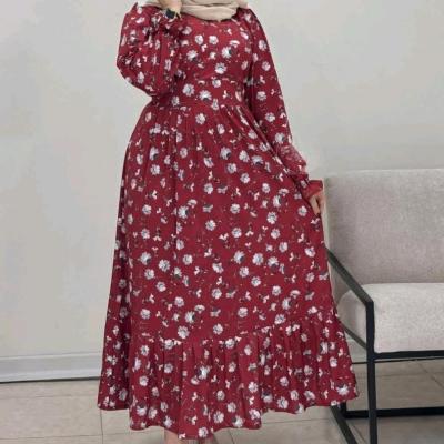 پیراهن روزمره زنانه کرپ مدل پیراهن گل گلی خنک تابستانی ساحلی سبک