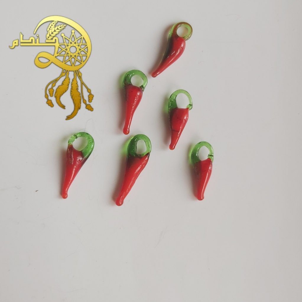 پک 5عددی اویزفلفل‌ شیشه‌ای