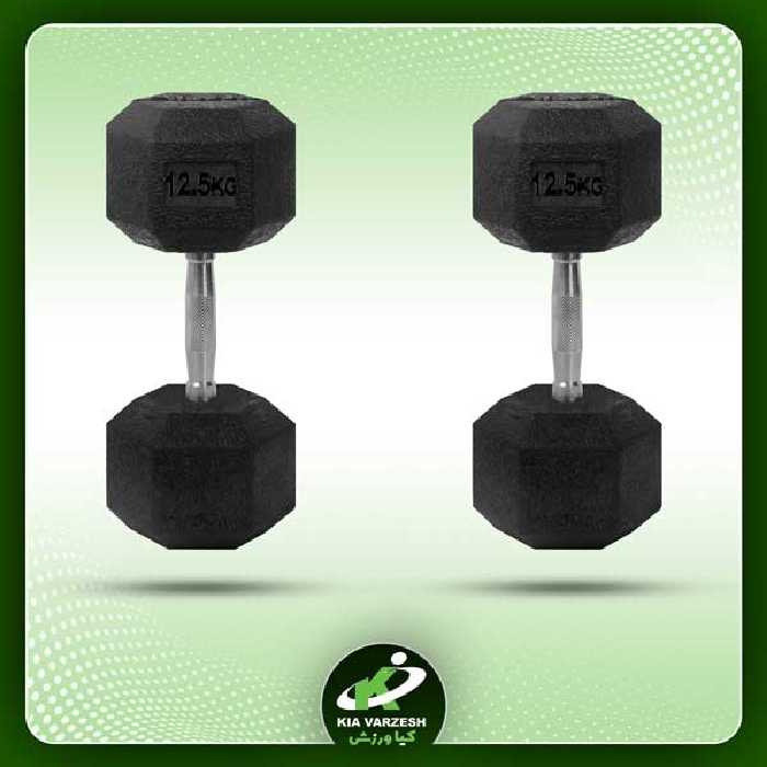 دمبل 6 ضلعی 12.5 کیلوگرمی - مشخصات، قیمت و خرید