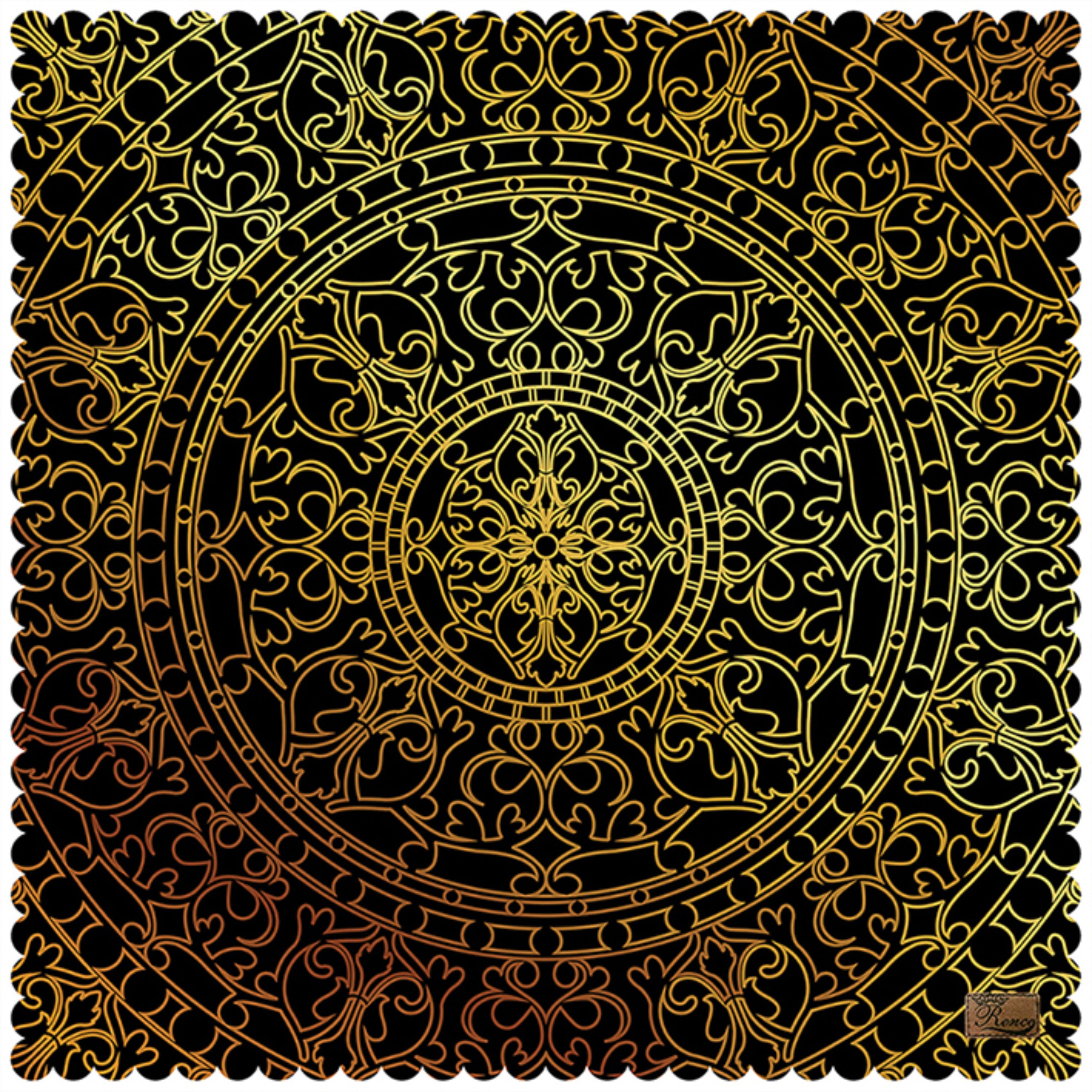 رومیزی مخمل طرح سنتی سایز 90 در 95 مدل T1-145 شرکت رنس