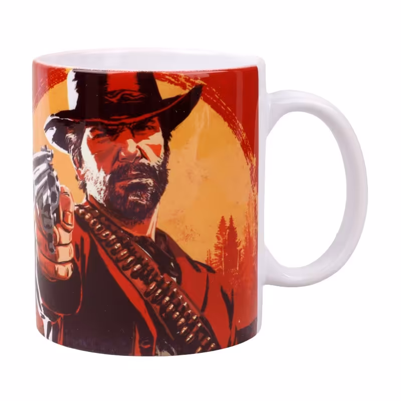ماگ طرح گیم مدل Red Dead Redemption 2 کد 1داخل لیوان سفید
