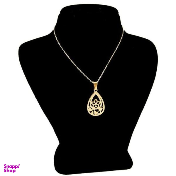 گردنبند نقره طرح گل و اشک کد 01