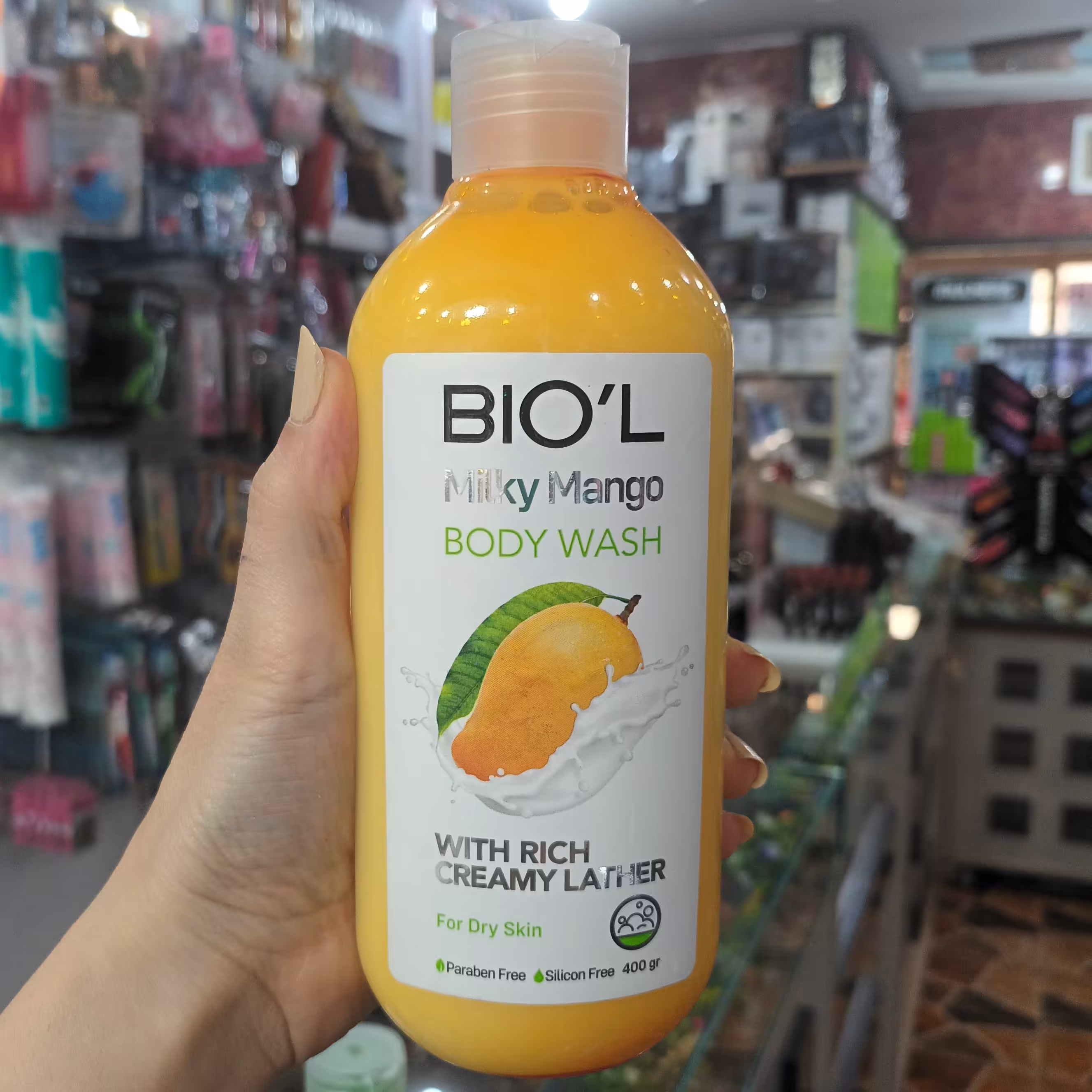 شامپو بدن کرمی بیول BIOL رایحه انبه مناسب پوست خشک  400 گرم