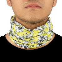 دستمال سر و گردن کوهنوردی اسکارف تابستانی طرح دار HEAD GEAR ( زرد - سفید )