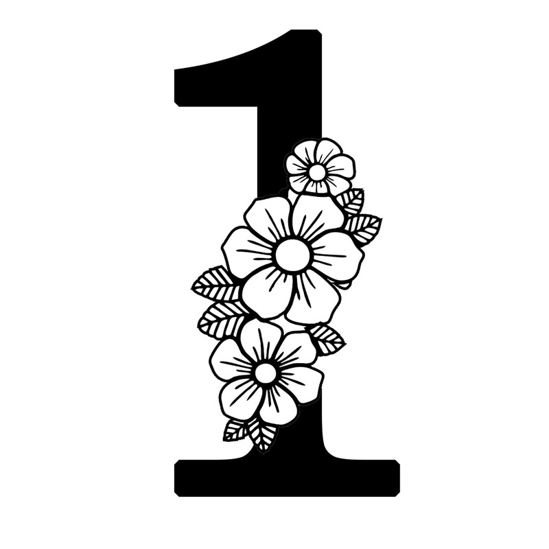 استیکر مدل استیکرچوبی مدل اعداد انگلیسی طرح گل کد DGH-1