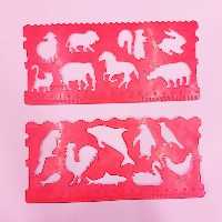 خط کش شابلون دار باغ وحش متنوع 2 عددی ژله ای

