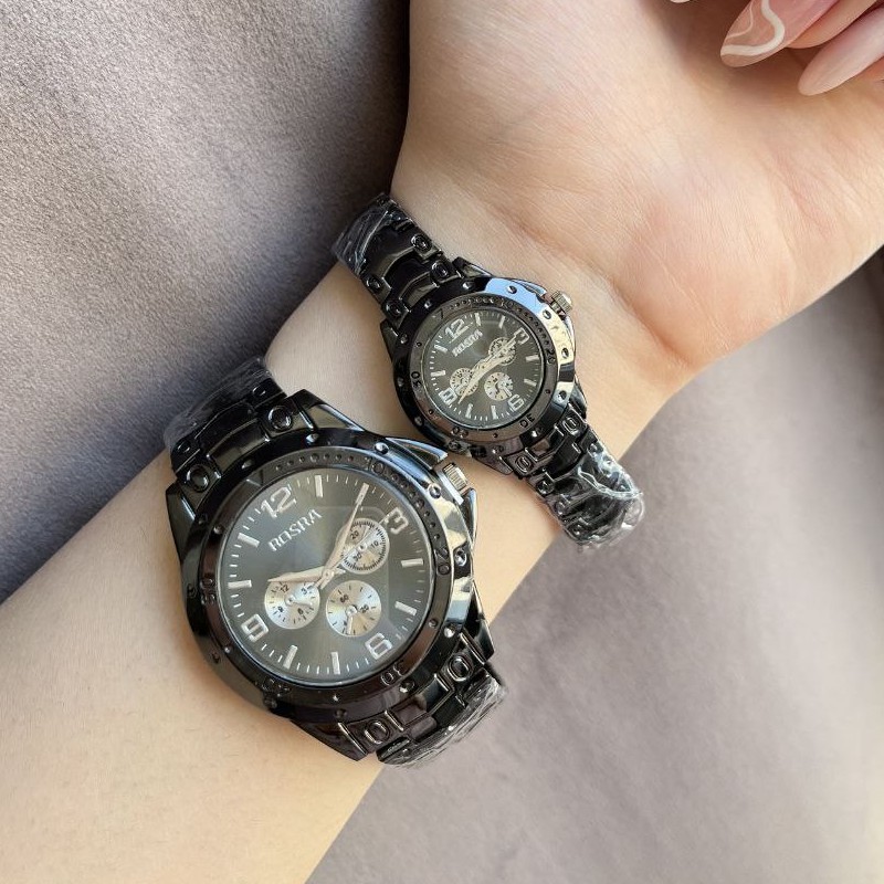 ساعت ست کاسیو قفل کلیپسی بند استیل طرح سه موتورموتور کوارتز 