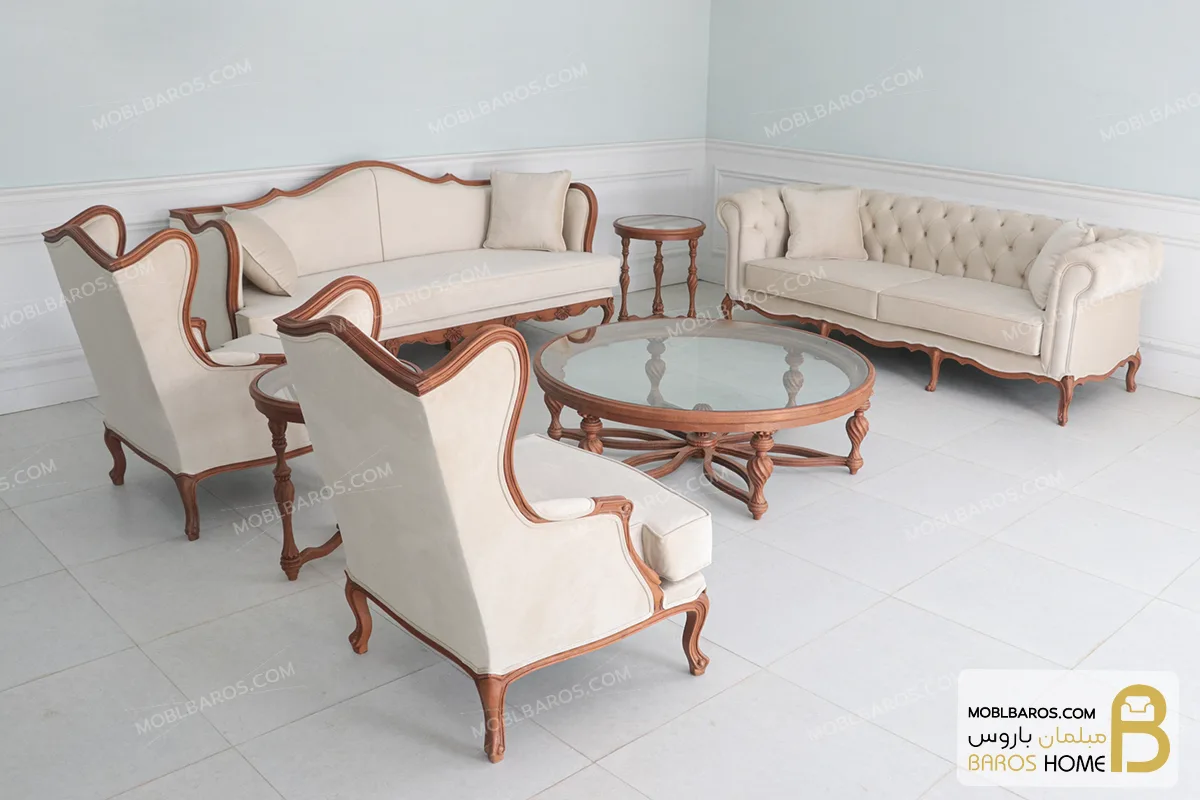 مبل کلاسیک و مبل راحتی ترکیبی کینگ و چستر کد 2