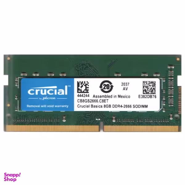 رم لپ تاپ DDR4 تک کاناله 2666 مگاهرتز CL19 کروشیال مدل 444244 ظرفیت 8 گیگابایت