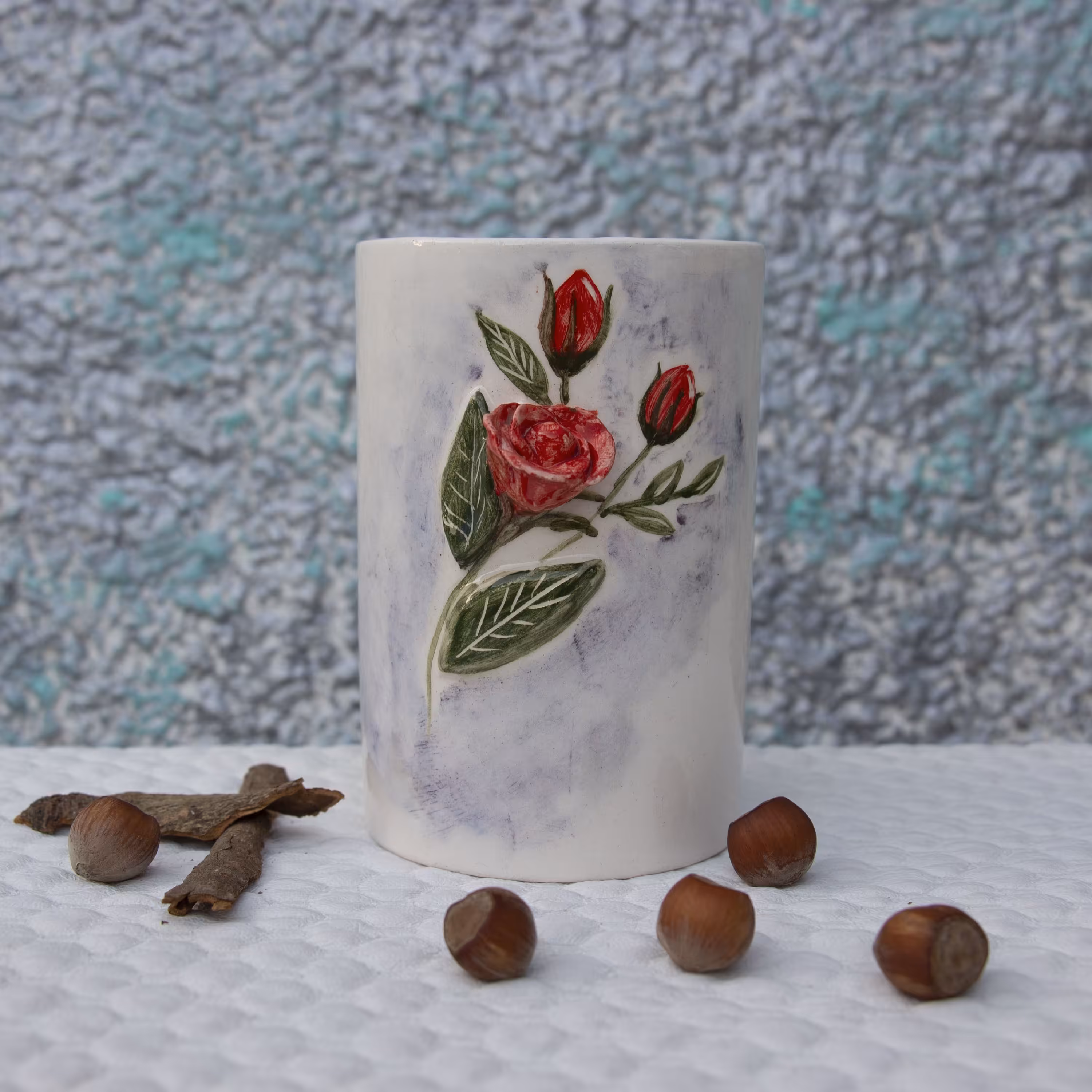 گلدان گل سرخ برجسته ( فروش عمده)