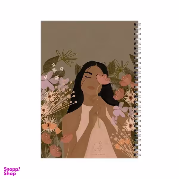 دفتر مشق 100 برگ بامبیلیپ طرح دختری میان گل ها کد 1421000