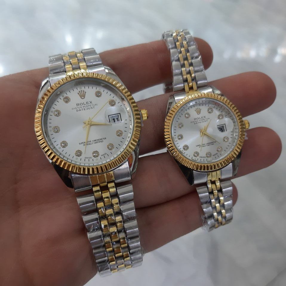 ست ساعت مچی زنانه مردانه شیشه ذره بینی رولکس دهکده ساعت مشهد