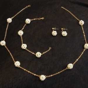 نیم ست مروارید توپی استیل