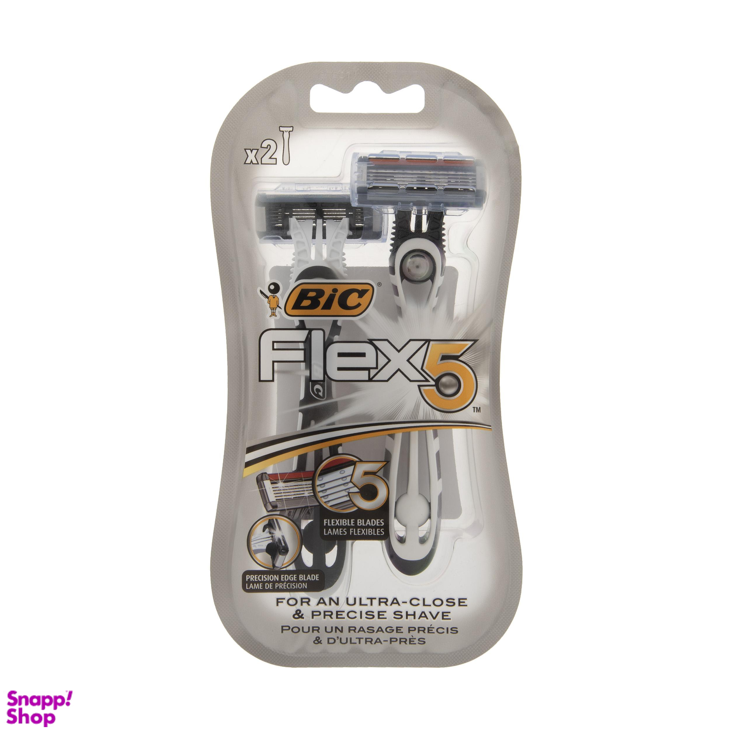 خود تراش بیک (Bic) مدل Flex 5 بسته 2 عددی