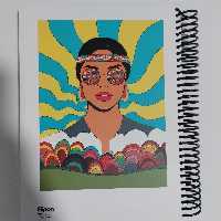 دفتر 200 برگ تک خط فنری رحلی جلد سخت طرح دخترانه الیپون آساناپخش 