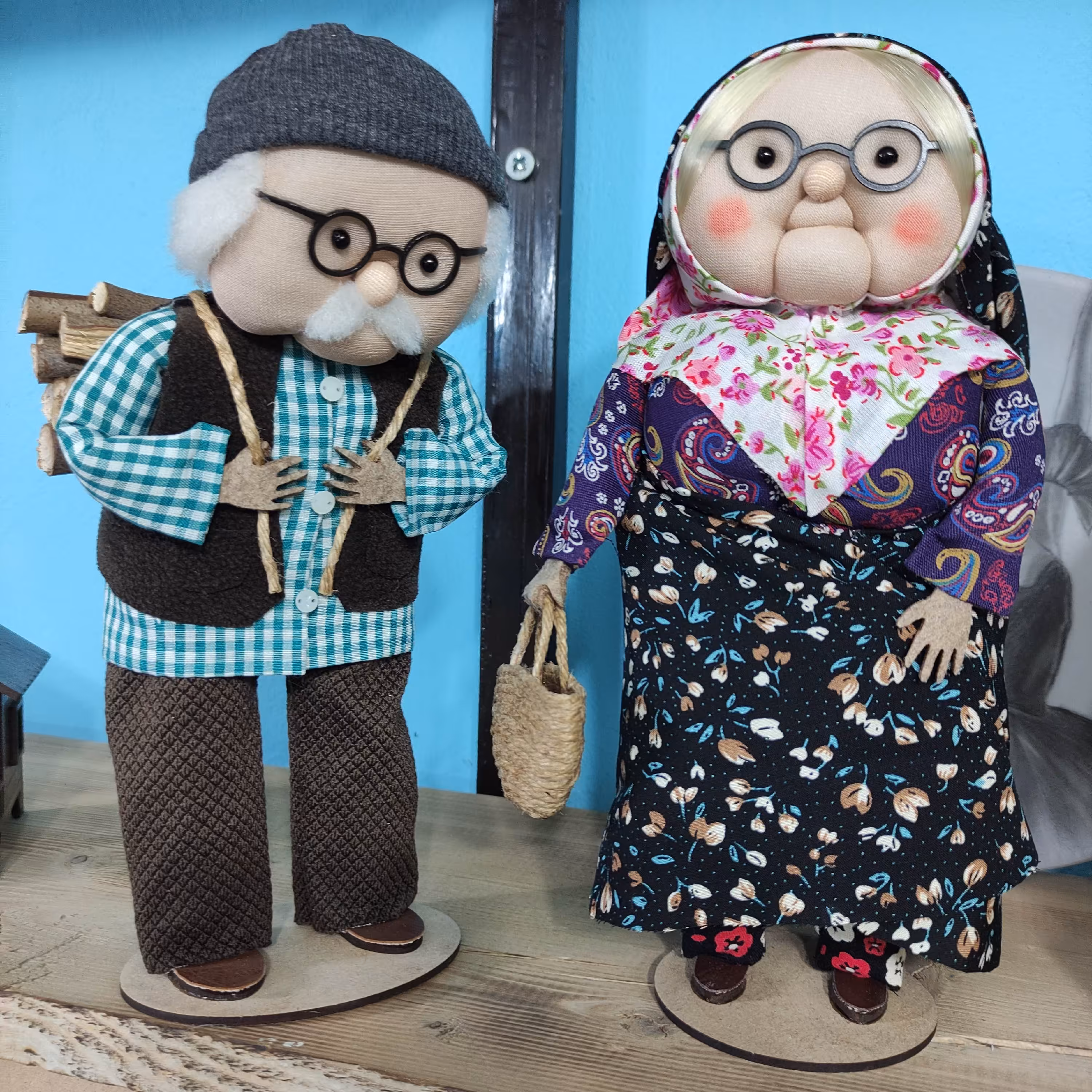 عروسک دست ساز  ظریف ننه و آقا 