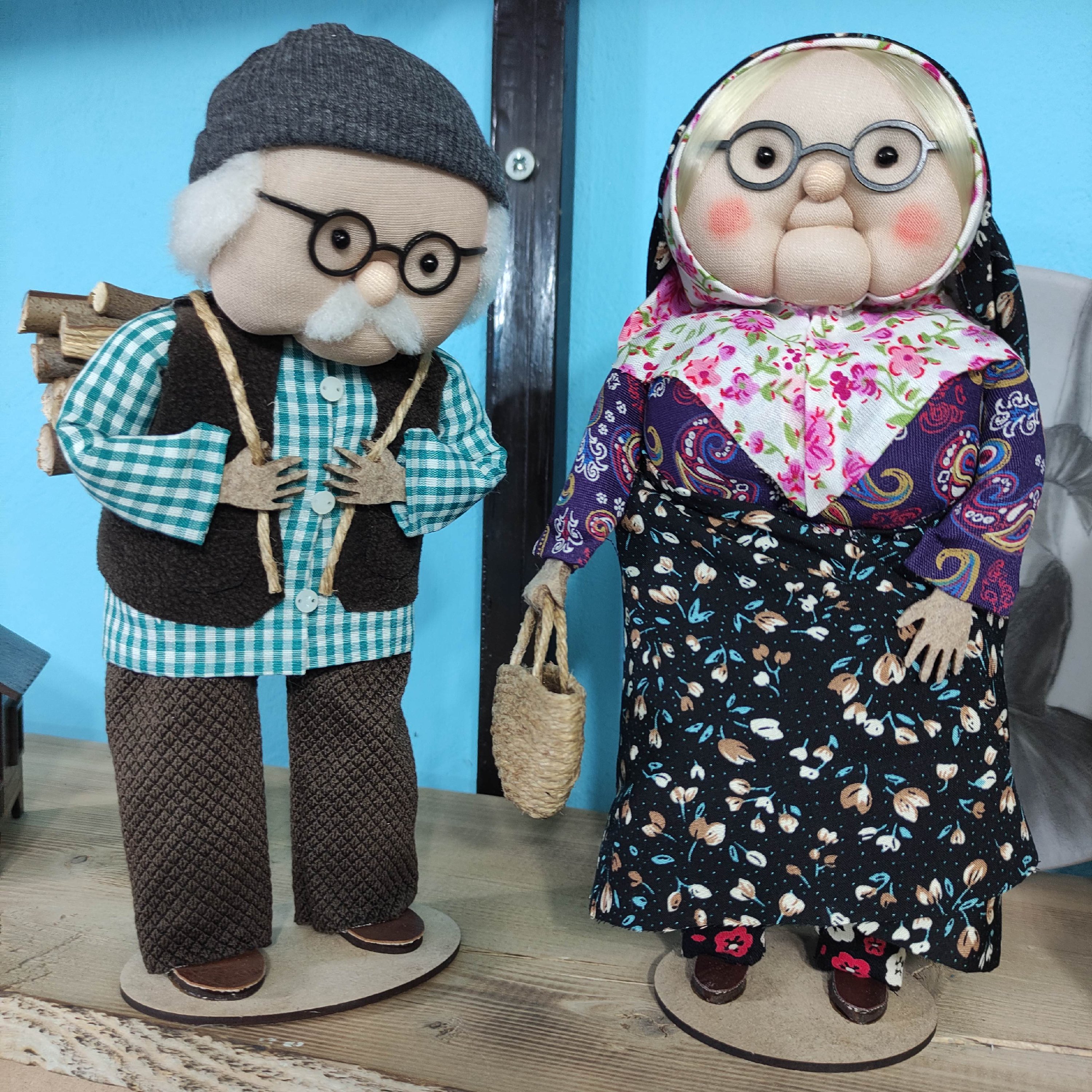 عروسک دست ساز  ظریف ننه و آقا 