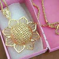 ست پلاک گل با زنجیر طنابی