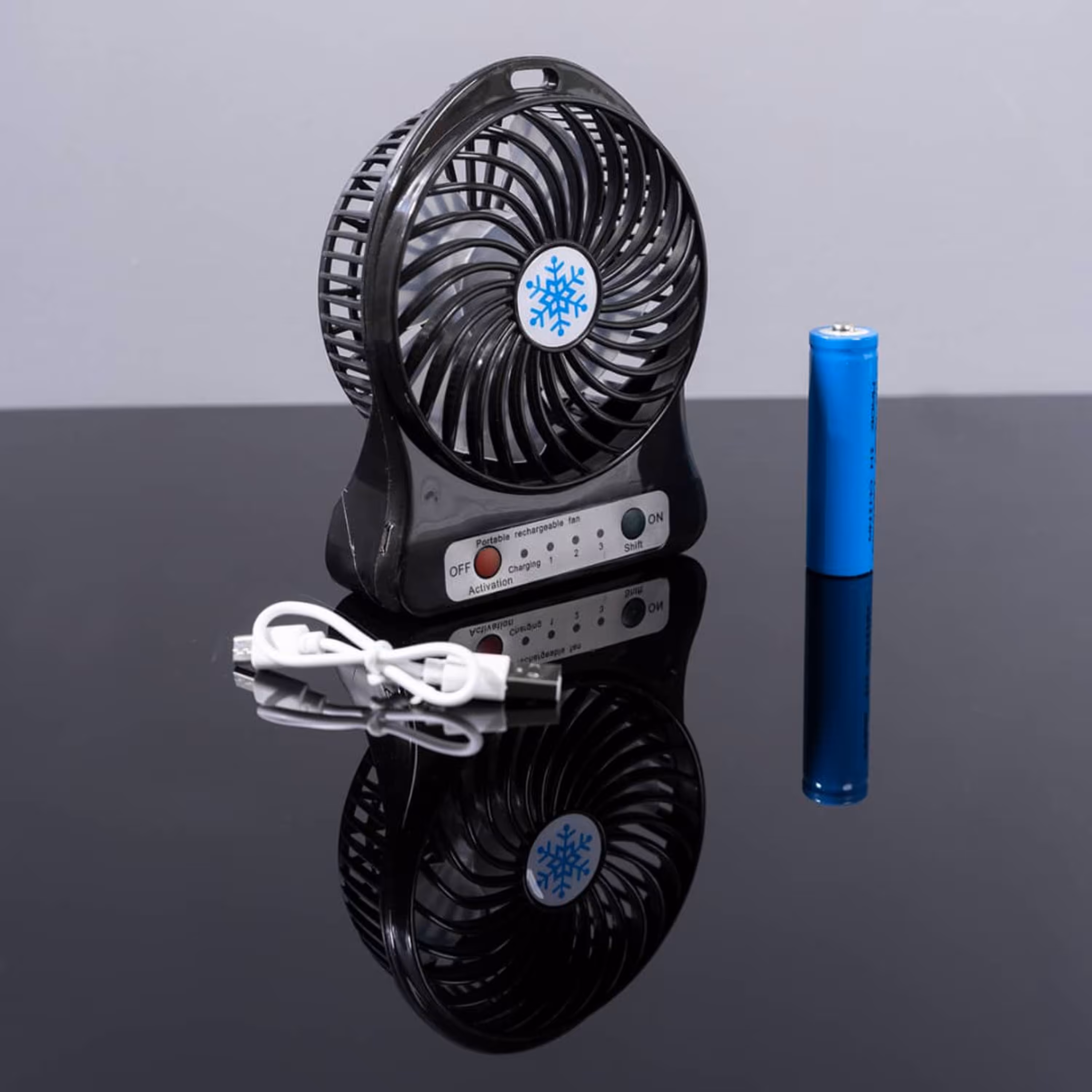 پنکه شارژی  با قابلیت شارژ کردن گوشی موبایل و گجت های هوشمندرومیزی(پاوربانک)