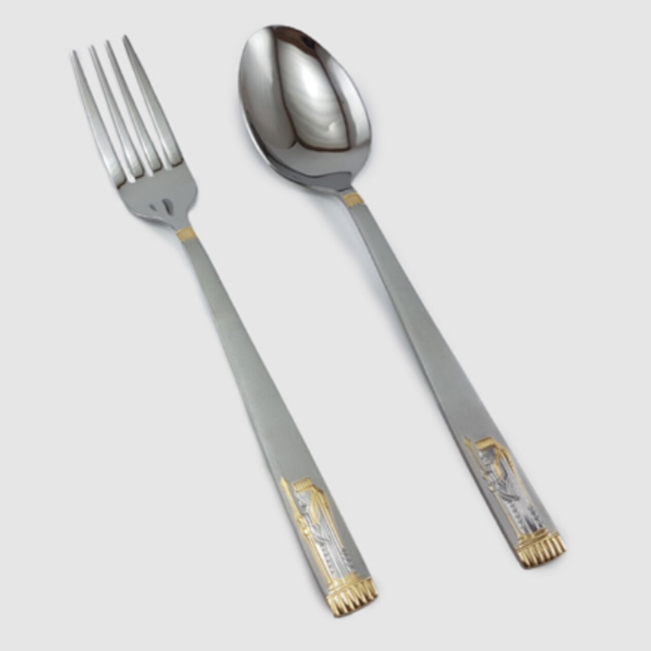 سرویس قاشق چنگال هخامنش طلایی نیوهوم -سرویس 12نفره قاشق چنگال نیوهوم(92پارچه) هخامنشی