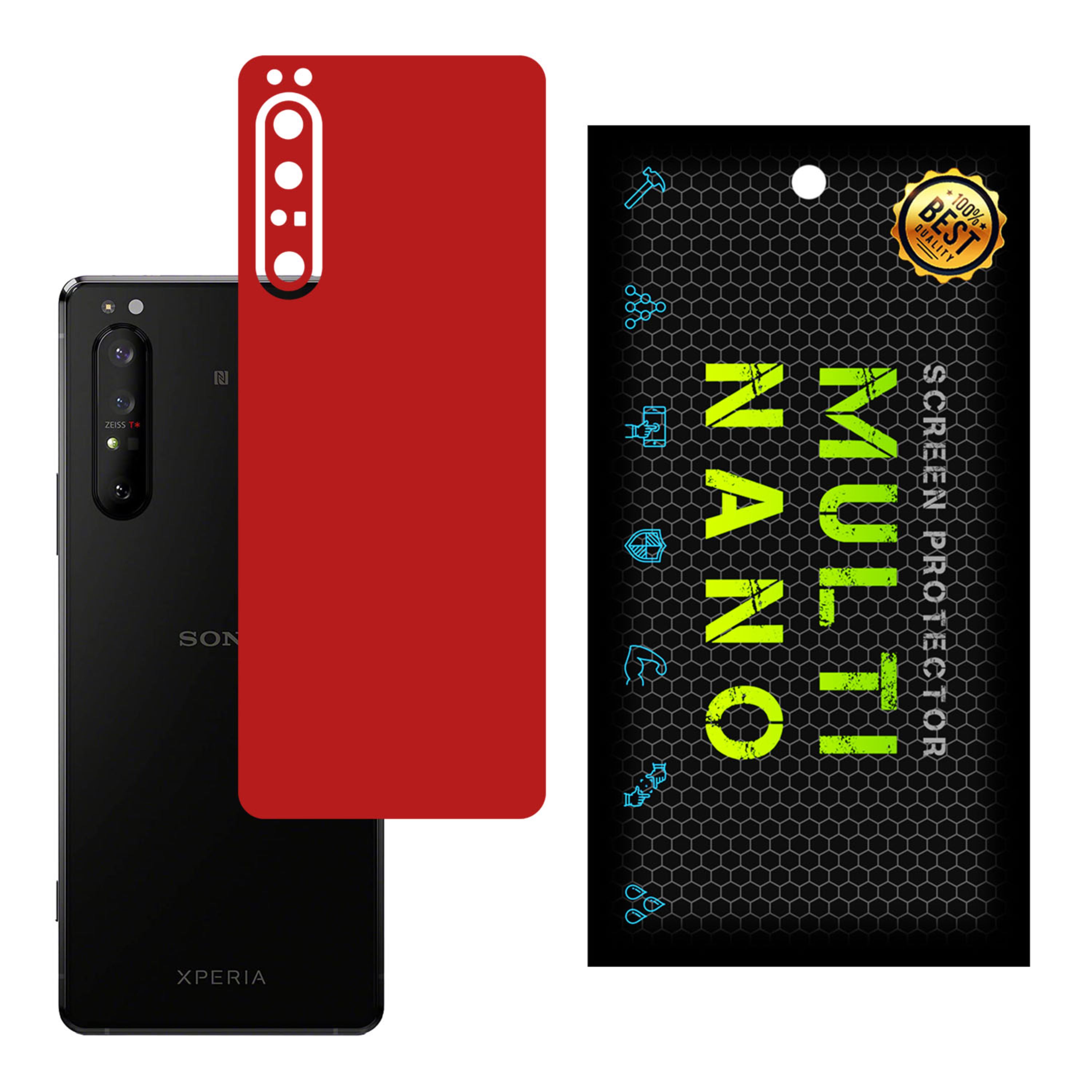 برچسب پوششی MultiNano مدل X-F1M-Red برای پشت موبایلSony 1 II