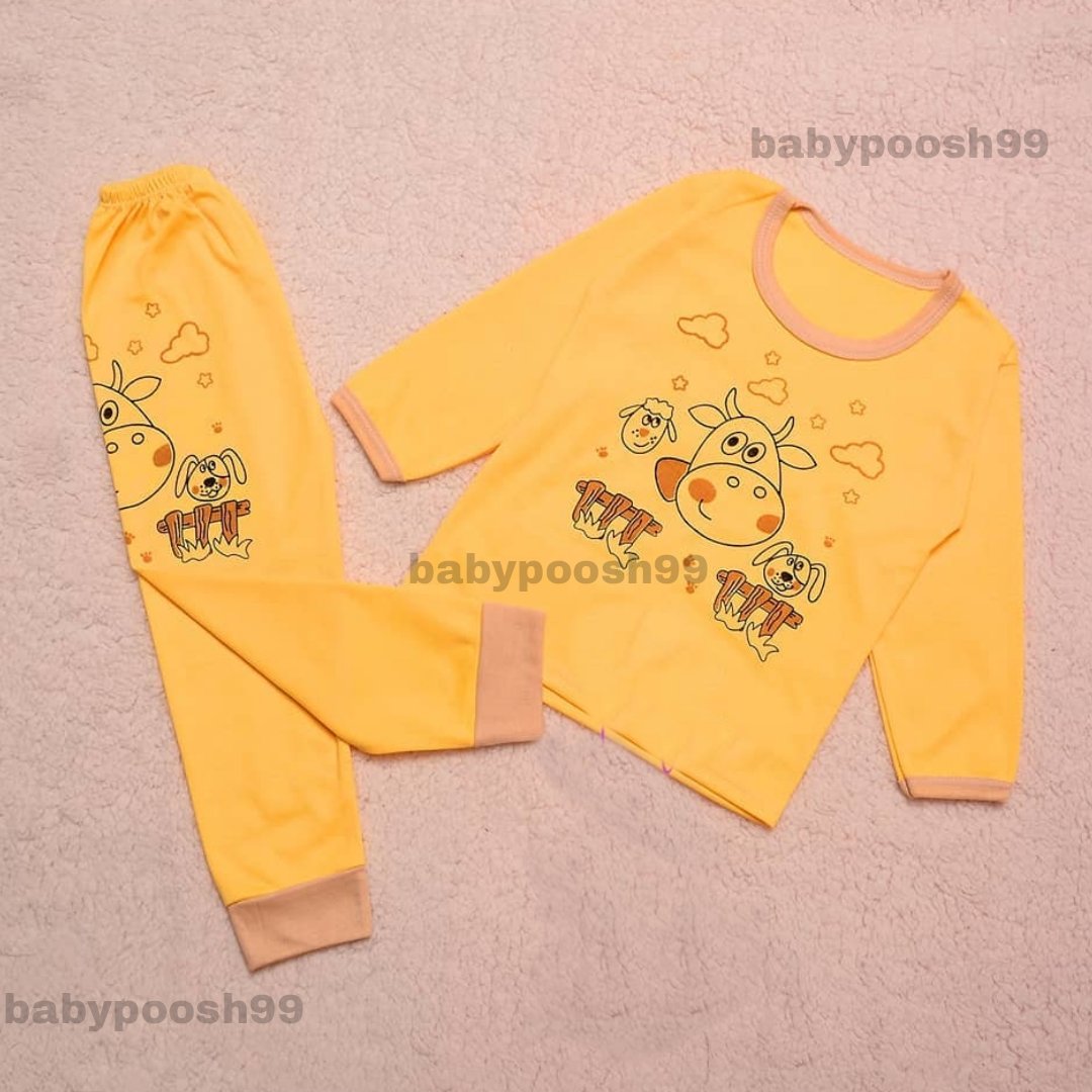 ست راحتی بلوز و شلوار نخ پنبه  اسپرت طرح گاو سایز456مناسب 12تا30 ماهگی