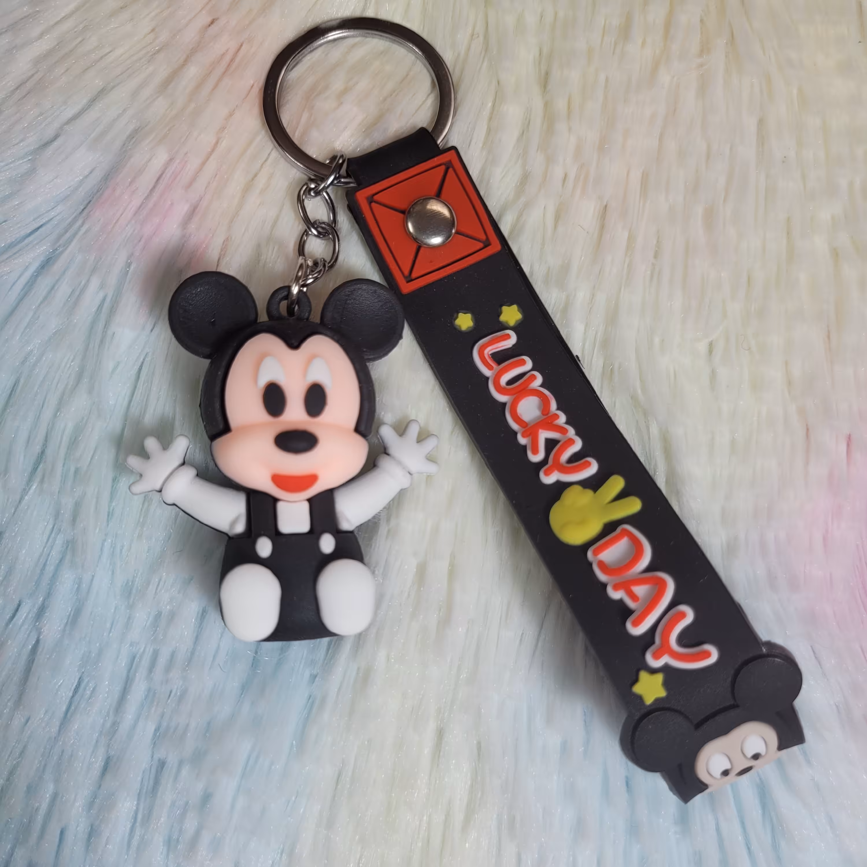 سرکلیدی فانتزی سیلیکونی طرح میکی موس مشکی ( آویز  جاسوییچی )
