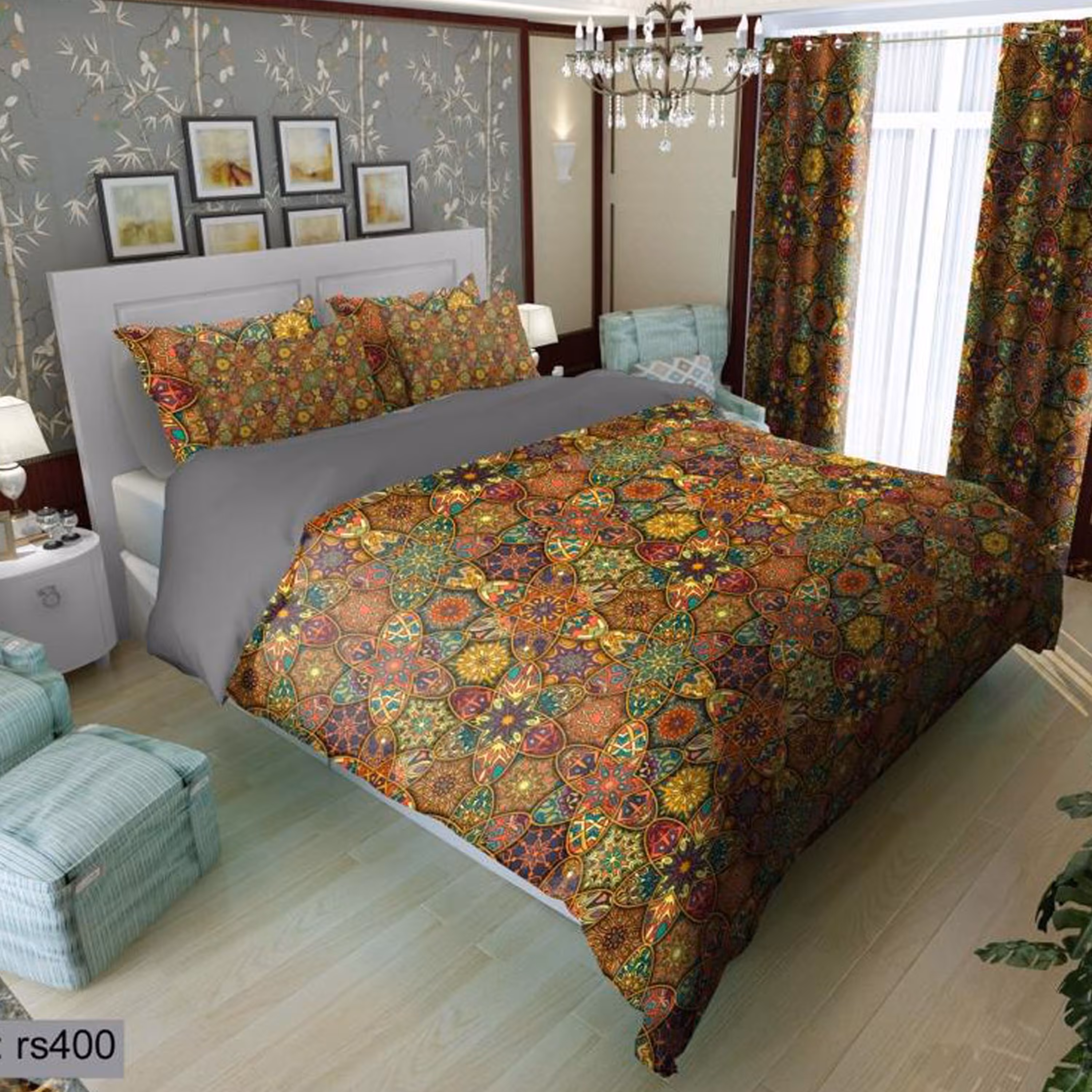 سرویس روتختی 2 نفره تنسل چاپی برندترک لند(Turk Land) rs 400