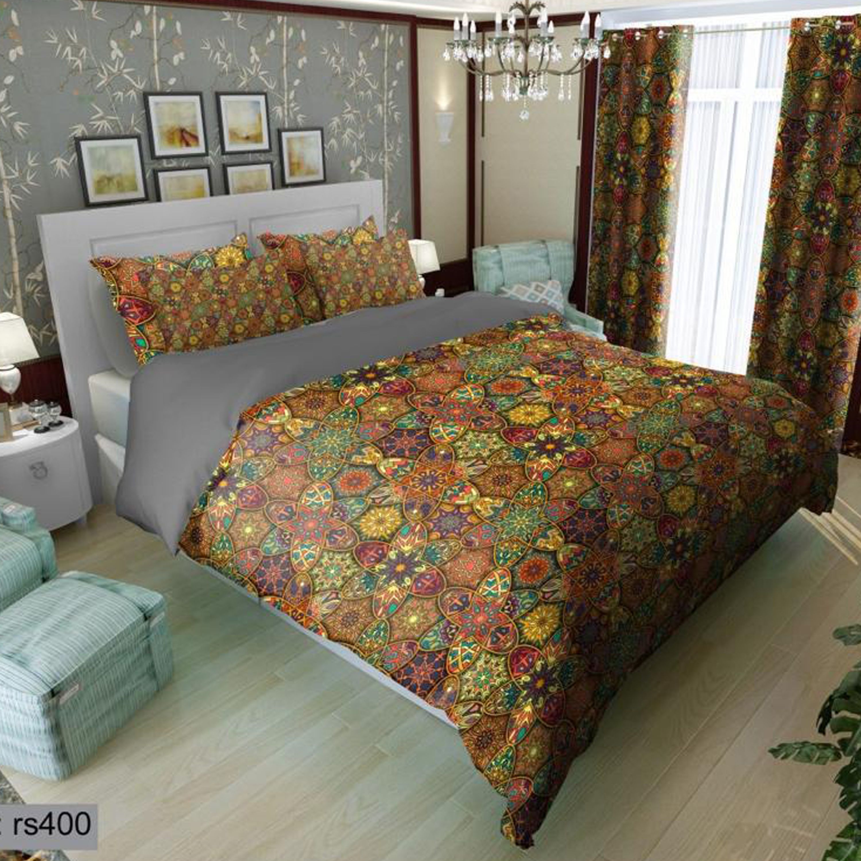 سرویس روتختی 2 نفره تنسل چاپی برندترک لند(Turk Land) rs 400