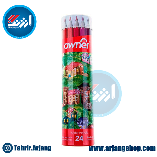 مداد رنگی 24 رنگ لوله ای اونر
