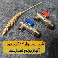 شیر پیسوار  1/2 فیلتردار آلیاژ برنج ضد زنگ مارک سقفی ( مجموعه 2 عددی ) 