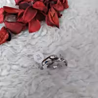 انگشتر ست استیل رنگ ثابت با حکاکی ماه خورشید