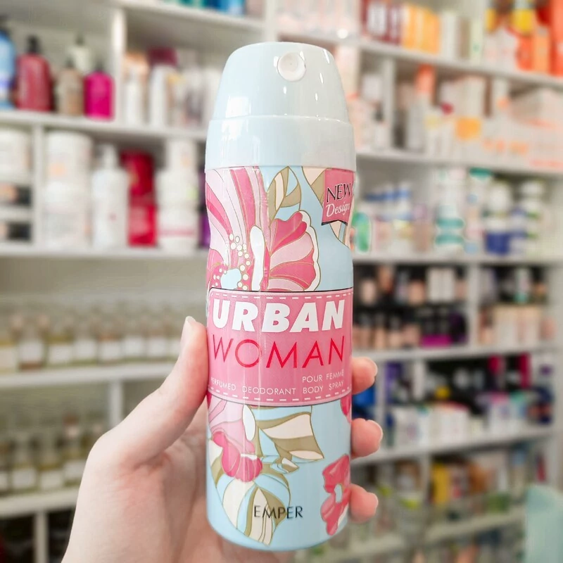اسپری زنانه امپر emper رایحه یوربان urban ماندگاری بالا رایحه گرم و شیرین حجم 200 میلی لیتر