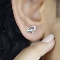 گوشواره میخی نقره کد 6204