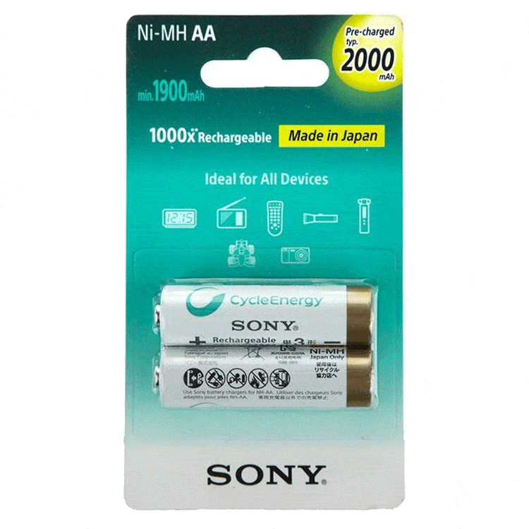 باتری قلمی شارژی سونی Sony AA 2000mah Battery
