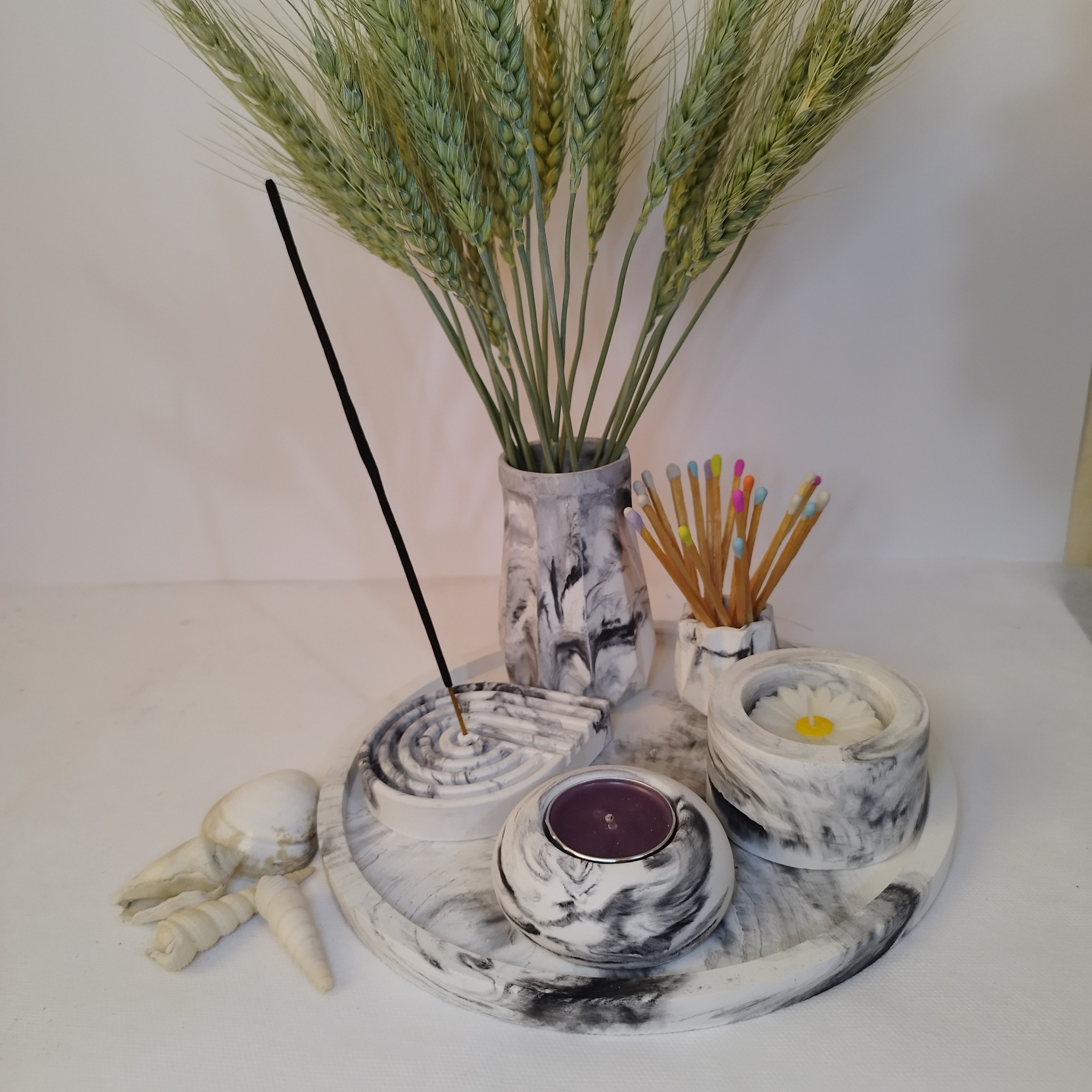 ست دکوراتیو بتنی 6 تیکه