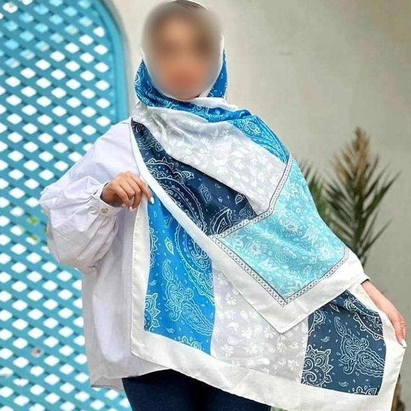 شال نخی اسلپ منگوله دار  طرح بته جقه