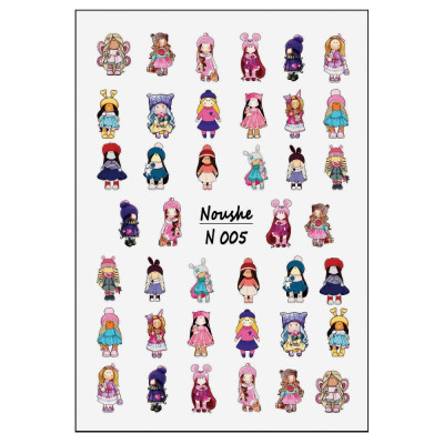 برچسب لنز ناخن نوشه مدل عروسک کد N005