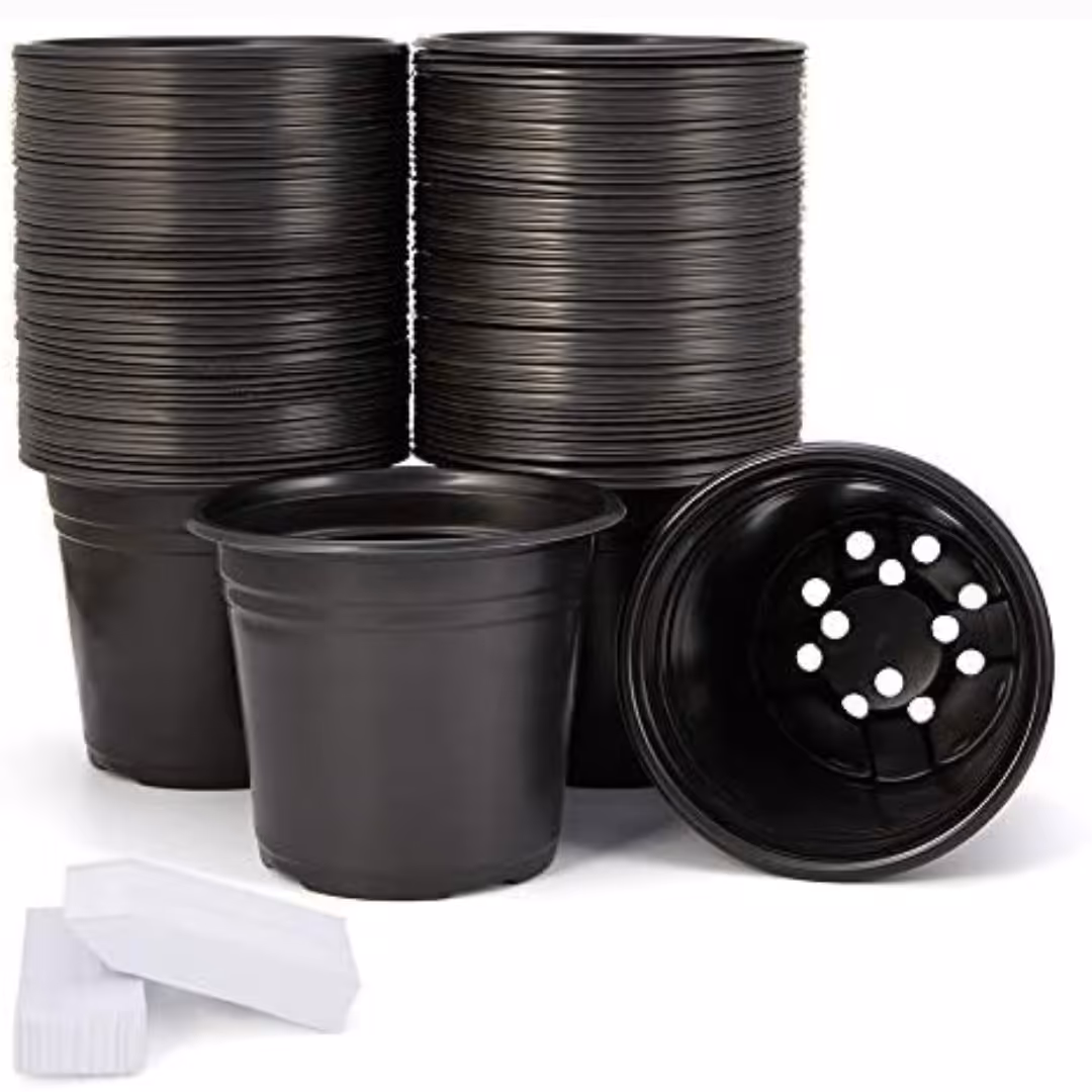 گلدان پلاستیکی ژله ای سایز 19  مشکی تک لایه