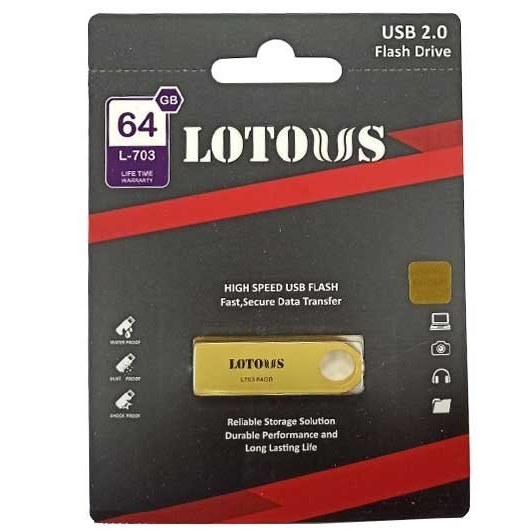 فلش مموری لوتوس مدل L 703 ظرفیت 64 گیگابایت با گارانتی مادام العمر