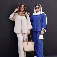 مانتو شلوار زنانه صوفیا ژاکارد مدل مژگان